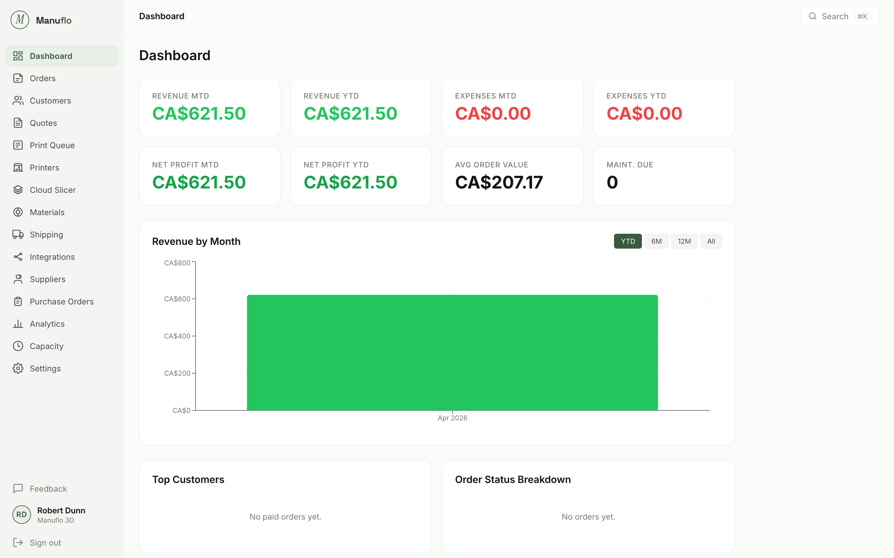 Manuflo Dashboard